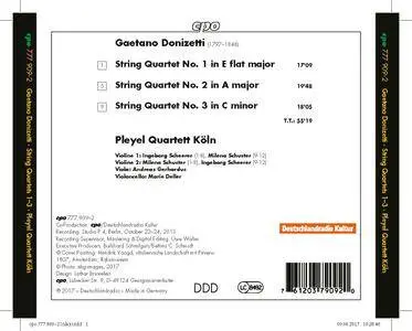 Pleyel Quartett Koln - Donizetti: String Quartets Nos. 1-3 (2017)