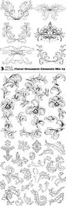 Vectors - Floral Ornament Elements Mix 15