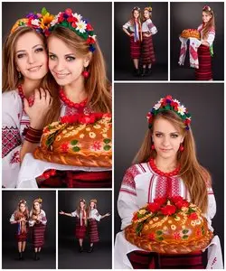 Young Women in Ukrainian Clothes