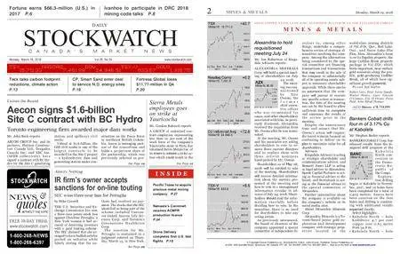 Stockwatch - Canada Daily – March 19, 2018