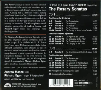 Heinrich Ignaz Franz von Biber - Andrew Manze / Richard Egarr - The Rosary Sonatas (2002) {Repost}