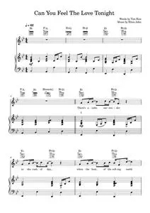 Can You Feel The Love Tonight - Elton John, The Lion King (Piano-Vocal-Guitar (Piano Accompaniment))