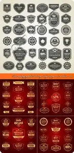 Retro style typographic labels tags badges stamps and emblems vector