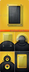 Glass frame yellow and black vector