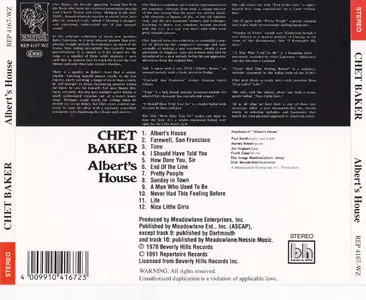 Chet Baker - Albert's House (1969) [Remastered 1991] {REPOST}