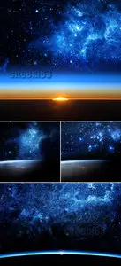 Stock Photo - Earth & Galaxy