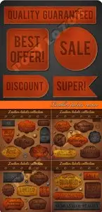 Leather labels vector