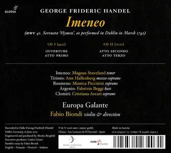 Fabio Biondi, Europa Galante - George Frideric Handel: Imeneo (2016)