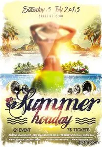 Flyer PSD Template plus FB Cover - Summer Holiday 2