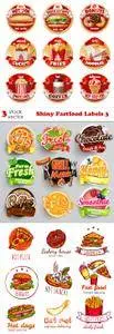 Vectors - Shiny Fastfood Labels 3