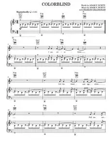 Colorblind - Adam Perlmutter, Counting Crows (Piano-Vocal-Guitar)