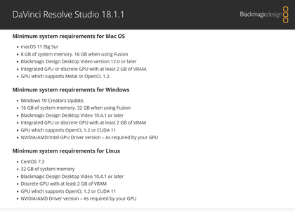 Blackmagic Design DaVinci Resolve Studio 18.1.1