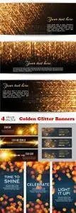 Vectors - Golden Glitter Banners