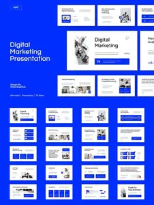 White Blue Digital Marketing Presentation DHIP XRLB9MQ