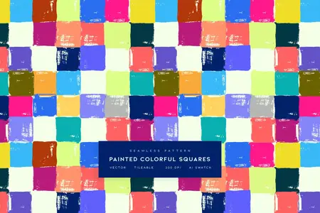 EE - Painted Colorful Squares   Vector Seamless Pattern 7Q5ESK4