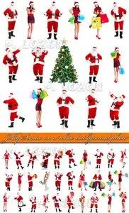 Jolly Santa on a white background photo