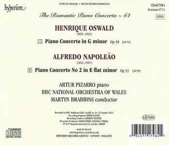 Artur Pizarro, Martyn Brabbins - The Romantic Piano Concerto Vol. 64: Oswald & Napoleão: Piano Concertos (2014)