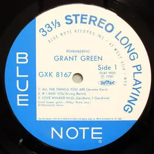 Grant Green - Remembering (Japan Blue Note GXK 8167) LP rip in 24 Bit/ 96 Khz + Redbook 