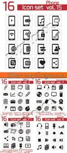Black icons for design vector