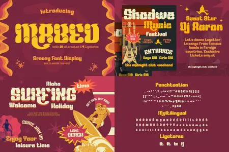 Mabed | Groovy Retro Font
