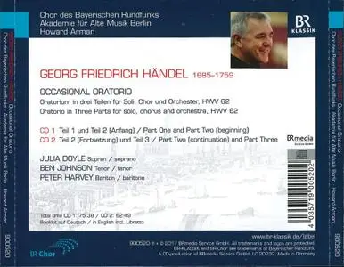 Chor des Bayerischen Rundfunks, Akademie für Alte Musik Berlin, Howard Arman - Handel: Occasional Oratorio (2017)