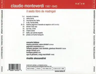 Rinaldo Alessandrini, Concerto Italiano -  Claudio Monteverdi: Il Sesto Libro de Madrigali (2011)