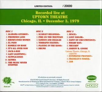 Grateful Dead - Dave's Picks Volume 31 - Uptown Theatre, Chicago, Il, 12/3/1979 (2019) {3CD Set Rhino R2-573509}