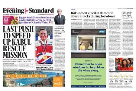 London Evening Standard – August 25, 2021