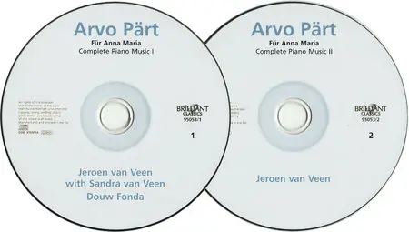 Jeroen van Veen - Arvo Part: Fur Anna Maria, Complete Piano Music (2014) 2CDs
