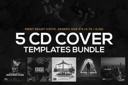 CreativeMarket - 5 CD Cover Templates Bundle vol.1