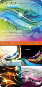 Bright colored wave vector background 4