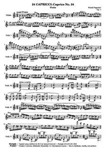 PaganiniN - 24 Caprices for Solo Violin: 24