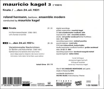 Mauricio Kagel (1931-2008) - Finale / ...den 24.xii.1931