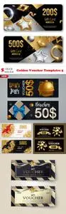 Vectors - Golden Voucher Templates 5