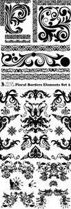 Vectors - Floral Borders Elements Set 2