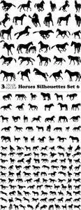 Vectors - Horses Silhouettes Set 6