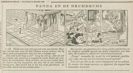 Kranten Strips 00 Panda V083 Panda En De Drum Drums Leidsch Dagblad 1965