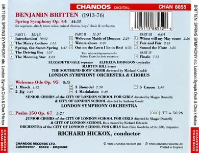 Richard Hickox, London Symphony Orchestra - Benjamin Britten: Spring Symphony, Welcome Ode, Psalm 150 (1991)