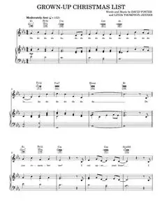 Grown Up Christmas List - Pentatonix (Piano-Vocal-Guitar)