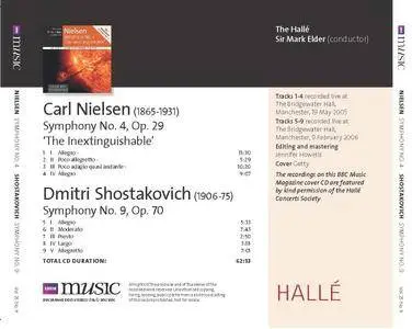 Halle, Elder - Nielsen: Symphony No. 4, Shostakovich: Symphony No. 9 (2017)