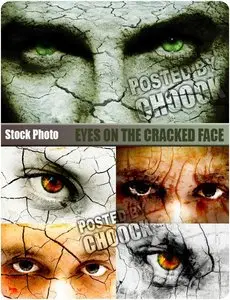Stock Photo: Eyes on the cracked face