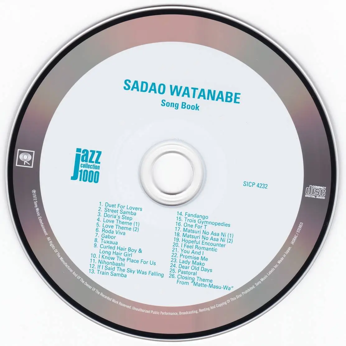 Sadao Watanabe - Song Book (1969) {2014 Japan Jazz Collection 1000 ...