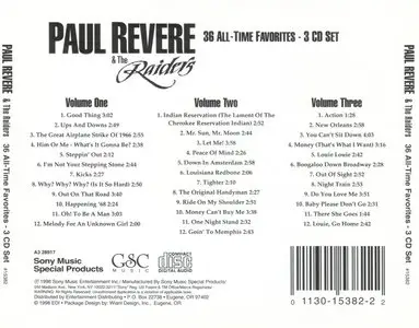 Paul Revere & The Raiders - 36 All-Time Favorites (1998) 3cd *Re-Up*