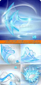 Abstract blue background with glass elements vector