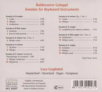 Luca Guglielmi - Baldassarre Galuppi: Sonatas for Keyboard Instruments (2010)