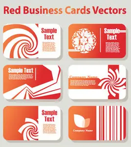 Red Business Cards Vectors
