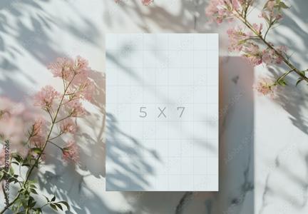 Romantic Card Mockup Against The Marble Background With Generative ai 797889266