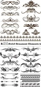 Vectors - Swirl Ornament Elements 9