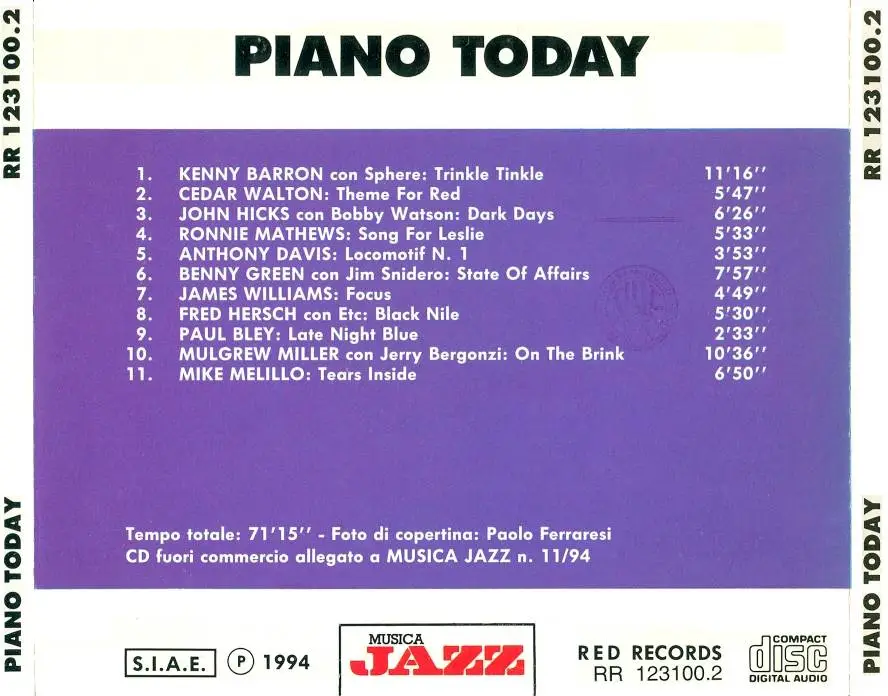 VA - Piano Today (1994)