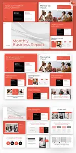 Monthly Business Report - PowerPoint Template QR72BFE